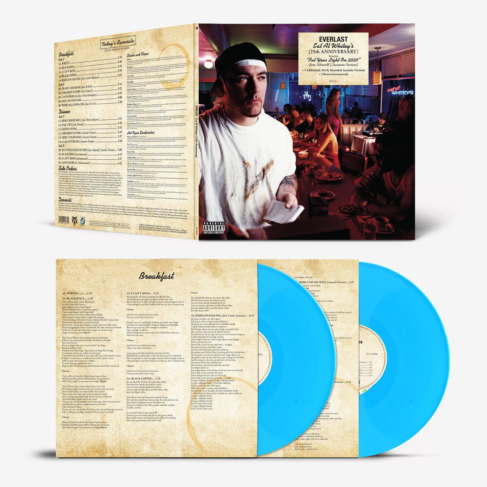 the album cover for Everlast - Eat At Whitey's (25th Anniversary) [Blue Colored Vinyl]