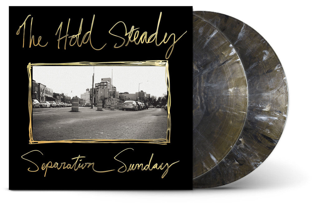 the album cover for The Hold Steady - Separation Sunday - 20 Year Anniversary Edition [Indie Exclusive Gold Swirl LP]