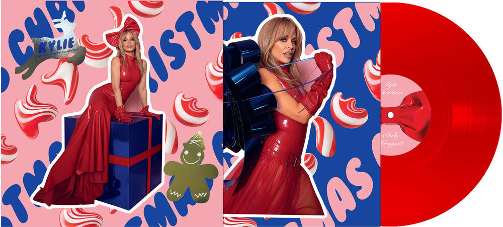 the album cover for Kylie Minogue - Kylie Christmas (Fully Wrapped) [Transparent Red Vinyl]