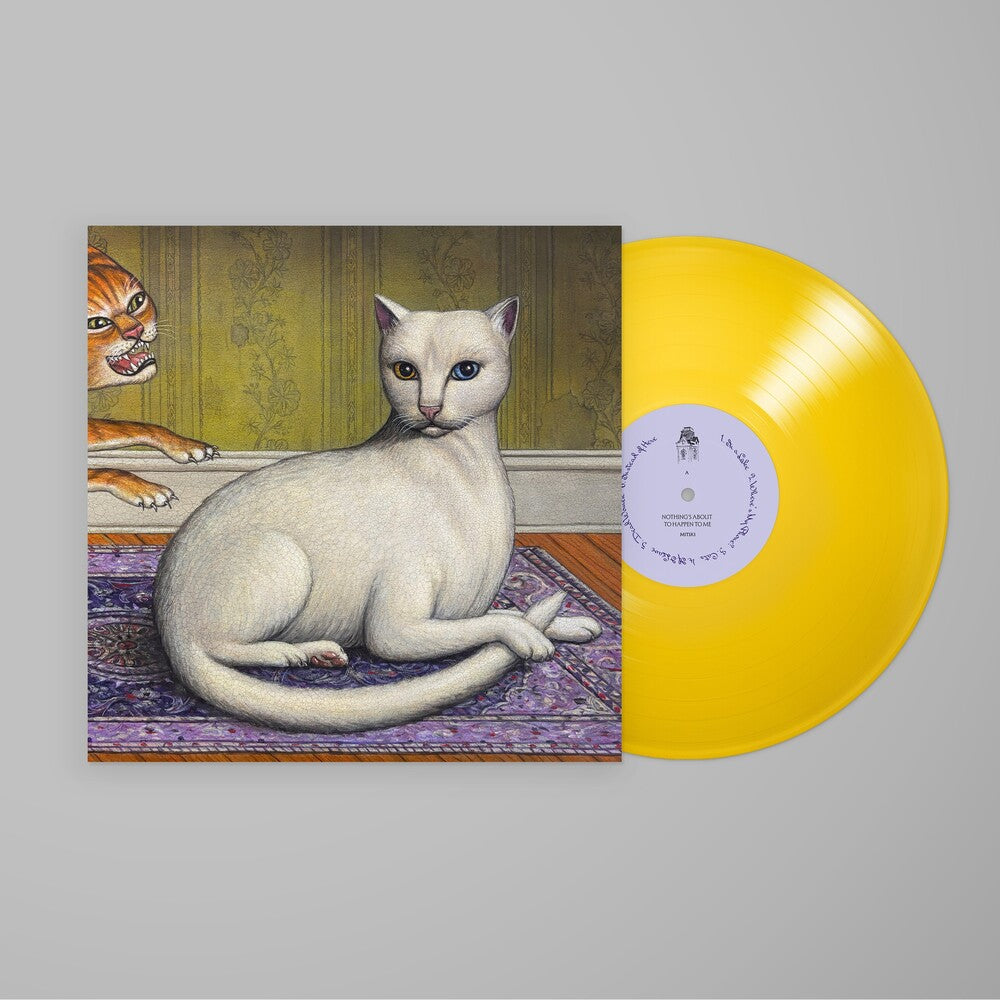 the album cover for Mitski - Nothing's About to Happen to Me [Indie Exclusive Tansy Yellow]