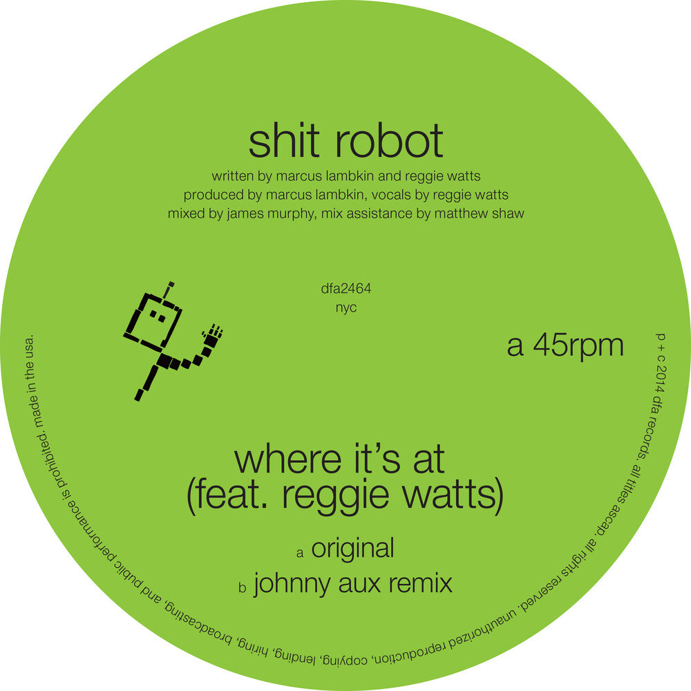 the album cover for Shit Robot - Where It's at (feat. Reggie Watts)