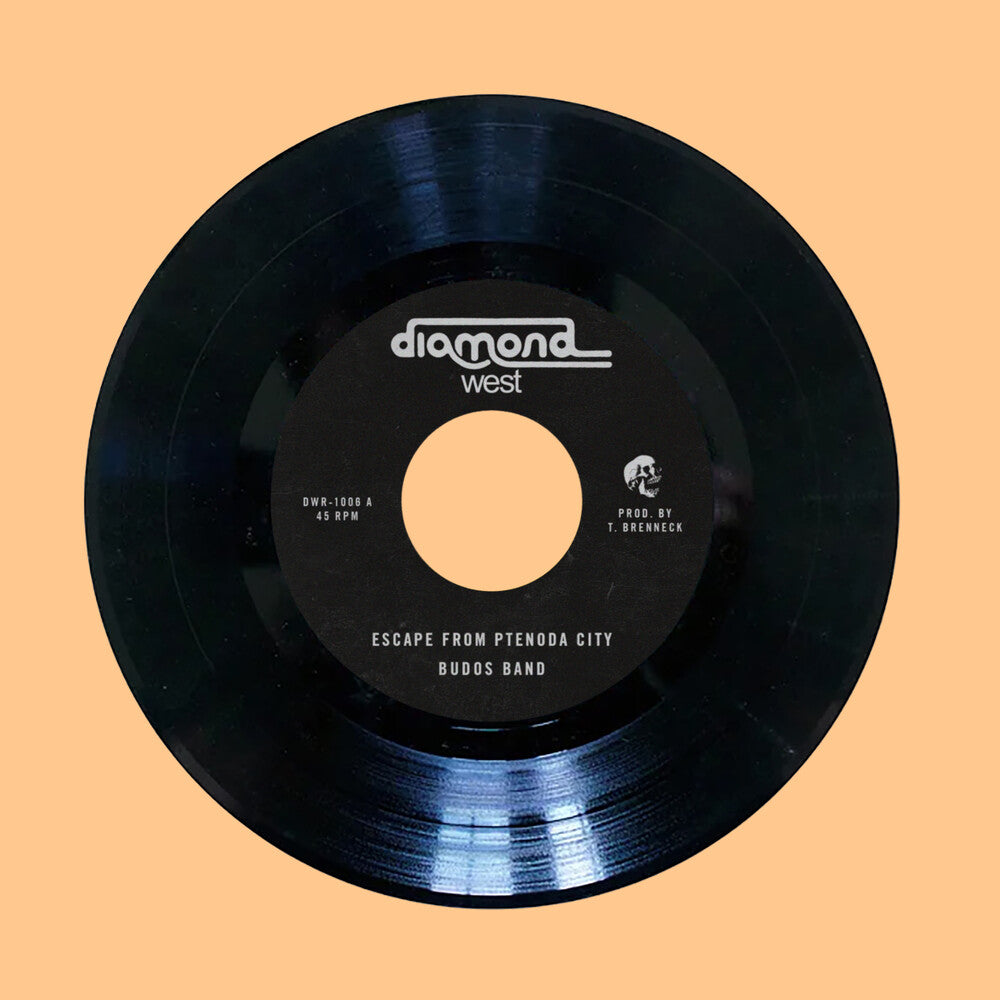 the album cover for Budos Band - Escape From Ptenoda City / Behind the Black Curtain (random Color 7inch)