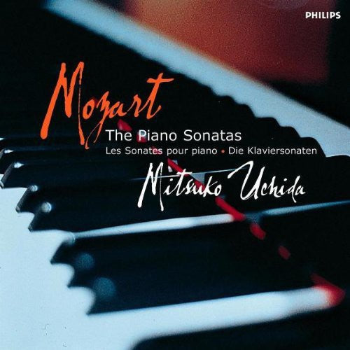 the album cover for MITSUKO UCHIDA - Mozart: Piano Sonatas