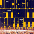 the album cover for Jackson/Strait/Buffett - Live at Texas Stadium