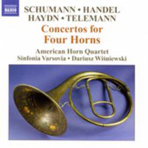 the album cover for American Horn Quartet - Concertos for Four Horns