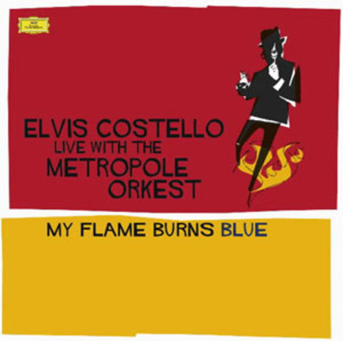 the album cover for Elvis Costello - My Flame Burns Blue