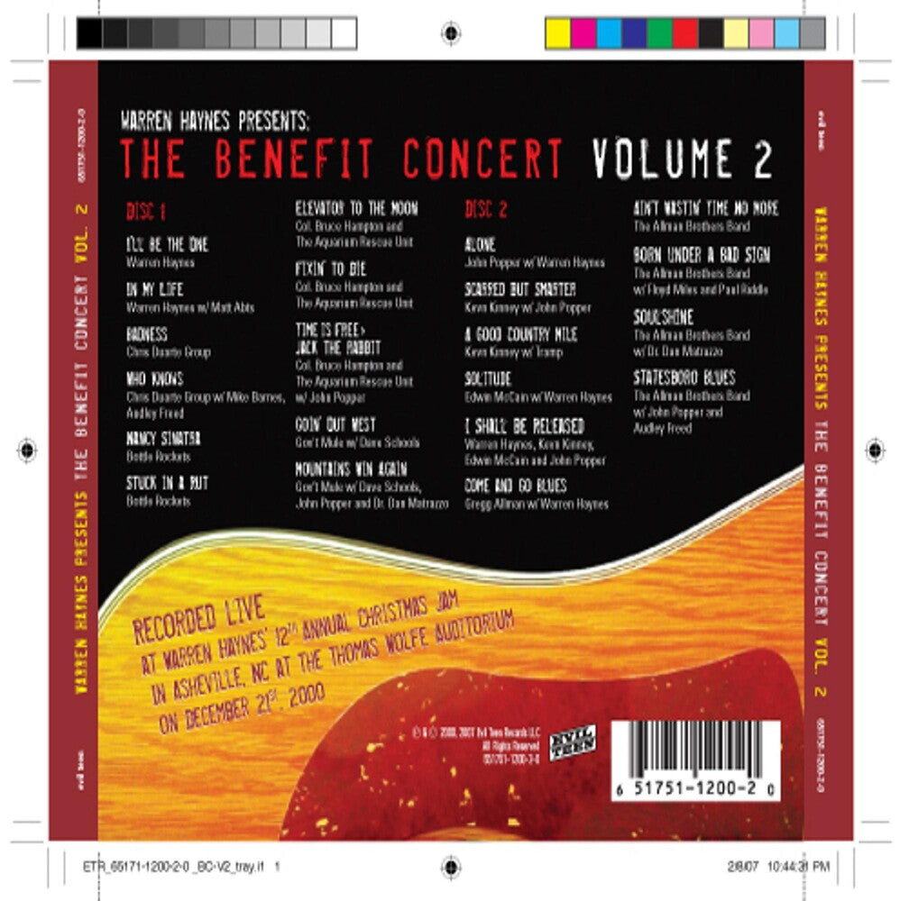 the album cover for Warren Haynes - The Benefit Concert, Vol. 2